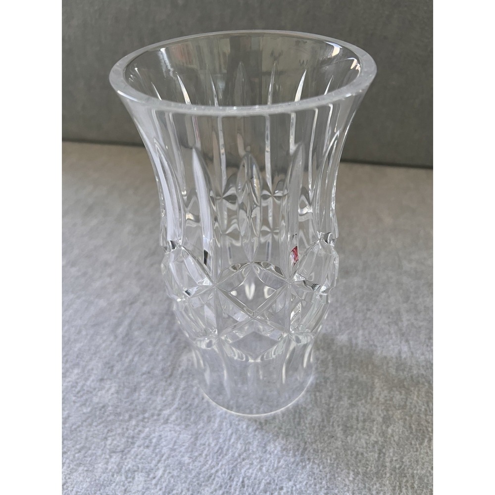 Vintage Waterford Crystal Lismore Hurricane Candle Shade Globe Logo Etched